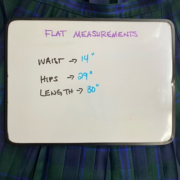 Vintage Bianca Green Blue Plaid Pleated Wool Midi Skirt M - Picture 5 of 14